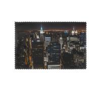 WHJSSF New York Night View Printing Placemats for Dining Table Set of 6 for Hotels, Homes, and Banquets as Decorative Table Decorations, Beautiful durable