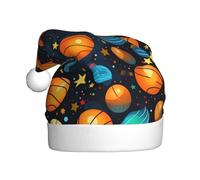 WHJSSF night basketball Printing Christmas Hat for Adult quality festive accessory crafted soft, lightweight
