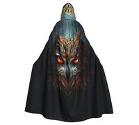 WHJSSF Night Owl Picture Halloween Adult Hooded Cloak is a super large, comfortable, and durable cloak