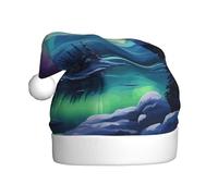 WHJSSF Northern Lights Painting Pattern Christmas Hat for Adult quality accessory soft, lightweight, and fluffy