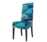 WHJSSF Ocean stripe pattern Prints Protection Cover for Dining Chair - Stretchy Dining Chair Throw Covers, No Ironing Needed, Fits 18-22" Back, Universal Fit for Kitchen, Hotel, Wedding