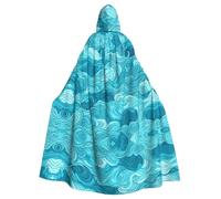 WHJSSF Ocean Waves Printing Halloween Adult Hooded Cloak for various party and carnival settings