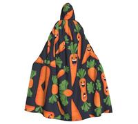 WHJSSF Open Mouth Carrot Picture Halloween Adult Hooded Cloak is a super large, comfortable, and durable cloak
