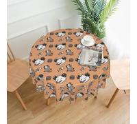 WHJSSF Opossum pattern Prints Round Decorative Tablecloth 60in - High-Grade Polyester Table Throw for Dining & Outdoor Parties