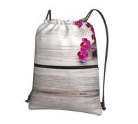 WHJSSF Orchid Prints Drawstring Zipper Backpack - Lightweight Foldable Gym Bag for Travel, Yoga, Hiking & Everyday Essentials