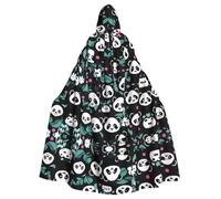 WHJSSF Panda Cute Face Prints Halloween Adult Hooded Cape Cloak For Role-Playing, Stage Costumes, Parties Easy Care