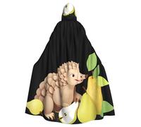 WHJSSF Pangolin Eating Pears Prints Halloween Adult Hooded Cape Cloak - Super Large Hooded Cloak No Zipper