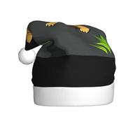 WHJSSF Pangolin under the cliff Printing Men's and women's plush Christmas hats, adult New Year's holiday party caps