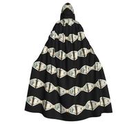 WHJSSF Paper money bow Printing Halloween Adult Hooded Cloak for various party and carnival settings