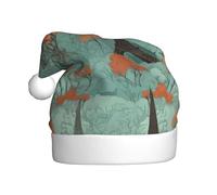 WHJSSF paris city tree eiffel tower art Printing Christmas Hat for Adult quality festive accessory crafted soft, lightweight