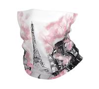 WHJSSF Paris Street Eiffel Tower Pink Floral Prints Performance Multifunctional Sweatband Cool Headwear For Great Outdoor Activities