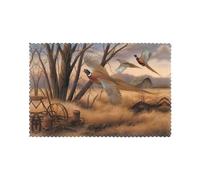 WHJSSF pheasant hunting Prints Placemats Set of 6 12x18in - Heavy-Duty Polyester Table Covers Built for Durability & Heat Resistance