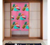 WHJSSF Pineapple Flamingo Prints Curtain 2 Pcs Spliced 34x56in Good Drape, Smooth and Not Easily Wrinkled, Fabric curtains, room dividers