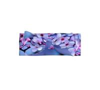WHJSSF Pink Cherry Blossoms Prints Baby Bow Headband - Soft & Stretchy Newborn Accessory for Photo Shoot, Cute Hairpiece for Little Girls