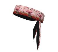 WHJSSF Pink Cow with Strawberries Picture Sports Double-Sided Headscarf Quick Drying, Moisture Wicking for Women, Girls, and Men