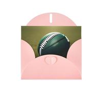 WHJSSF Pink Greeting Card American Football Ball On Grass Sports Printed Perfect for Valentine's Day, Wedding Anniversary & Party Invitations