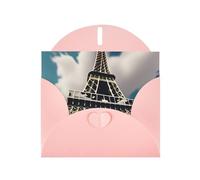 WHJSSF Pink Greeting Card Beautiful Tower Paris Prints 4x6in for Christmas, children's birthdays, Valentine's Day, wedding anniversaries, and party invitations