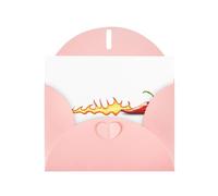 WHJSSF Pink Greeting Card Burning pepper Printed Perfect for Valentine's Day, Wedding Anniversary & Party Invitations