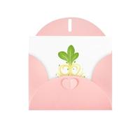 WHJSSF Pink Greeting Card Cute little bean sprouts Printed Perfect for Valentine's Day, Wedding Anniversary & Party Invitations