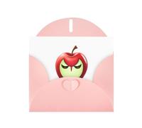 WHJSSF Pink Greeting Card Devil face apple Printed Perfect for Valentine's Day, Wedding Anniversary & Party Invitations