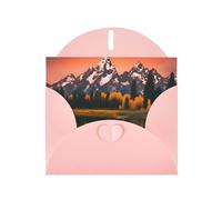 WHJSSF Pink Greeting Card grand teton national park Printed Perfect for Valentine's Day, Wedding Anniversary & Party Invitations