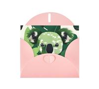 WHJSSF Pink Greeting Card Green leaf koala Printed Perfect for Valentine's Day, Wedding Anniversary & Party Invitations