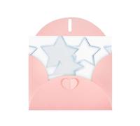 WHJSSF Pink Greeting Card Hazy five-pointed star Prints 4x6in for Christmas, children's birthdays, Valentine's Day, wedding anniversaries, and party invitations