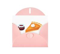 WHJSSF Pink Greeting Card Pumpkin Pie and Cranberry Jam Printed Perfect for Valentine's Day, Wedding Anniversary & Party Invitations