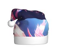 WHJSSF Pink Hexagon Dinosaur Picture Christmas Hat for Adult Soft, lightweight Holiday party use