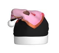 WHJSSF Pink love cookies Pattern Christmas hat for Adult Suitable for Halloween, Christmas and New Year wear