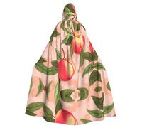 WHJSSF Pink Peach Pattern Pattern Halloween Adult Hooded Cape Cloak for wear during Halloween, role-playing
