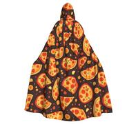 WHJSSF pizza pattern Printed Adult Halloween hooded jacket cloak long party cloak suitable for men and women