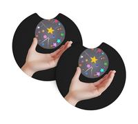 Whjssf Planet On The Palm Of Your Hand Prints Car Coasters (2 Pack) - Durable Rubber Cup Holder Protectors, Waterproof & Odorless Interior Accessories