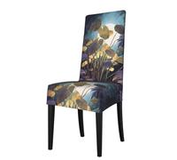WHJSSF Plants Under The Moonlight Picture Protection Cover for Dining Chair - Soft, Comfortable, Wrinkle-Resistant Elastic Fits Most Armless Chairs