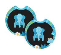 Whjssf Please Go To The Lovely Zoo Prints Car Coasters (2 Pack) - Durable Rubber Cup Holder Protectors, Waterproof & Odorless Interior Accessories