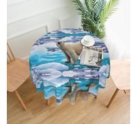 WHJSSF Polar Bear Ice Prints Round Decorative Tablecloth 60in - Elevate Your Dining Experience with High-Grade Polyester Table Throw