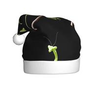 WHJSSF Praying mantis on a branch Pattern Christmas Hat for Adult quality accessory soft, lightweight, and fluffy