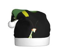 WHJSSF Praying mantis on lotus leaf Pattern Christmas Hat for Adult quality accessory soft, lightweight, and fluffy