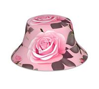 WHJSSF Pretty Pink Roses Prints Reflective Bucket Hat for Men and Women, for Travel, Camping, Hiking