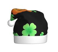 WHJSSF Pumpkin covered with clover Printing Men's and women's plush Christmas hats, adult New Year's holiday party caps