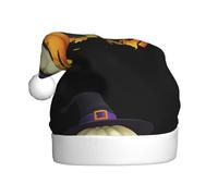 WHJSSF Pumpkin Ghost in the Pumpkin Pattern Christmas Hat for Adult quality accessory soft, lightweight, and fluffy