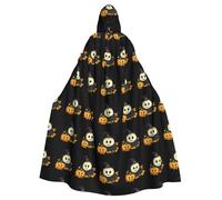 WHJSSF Pumpkin Ghost in the Pumpkin Printing Halloween Adult Hooded Cape Cloak - Super Large Hooded Cloak No Zipper