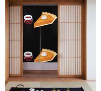 WHJSSF Pumpkin Pie and Cranberry Jam Printed Door curtain partition splicing privacy protection suitable for kitchen, bathroom, room 34x56in