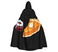 WHJSSF Pumpkin Pie And Cranberry Jam Prints Halloween Adult Hooded Cape Cloak For Role-Playing, Stage Costumes, Parties Easy Care