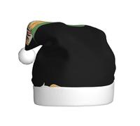 WHJSSF Puppy chasing pie Pattern Christmas Hat for Adult quality accessory soft, lightweight, and fluffy