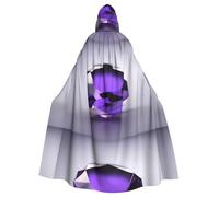 WHJSSF Purple Amethyst Printing Halloween Adult Hooded Cloak for various party and carnival settings
