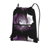 WHJSSF Purple and Wirte Dragons Prints Drawstring Zipper Backpack - Lightweight Foldable Gym Bag for Travel, Yoga, Hiking & Everyday Essentials