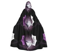 WHJSSF Purple and Wirte Dragons Prints Hooded Cloak - Long Dramatic Throw for Costume Play
