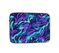 WHJSSF Purple Blue Green Camouflage Zebra Stripes Prints Portable Laptop Sleeve 12 inch for Business Travel, School, Office, Daily Use