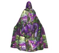 WHJSSF Purple chinchilla Prints Halloween Adult Hooded Cloak is a super large, comfortable, and durable cloak